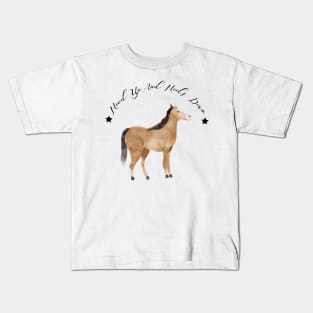 Head Up And Heels Down Gifts Horse Lovers Racing Kids T-Shirt